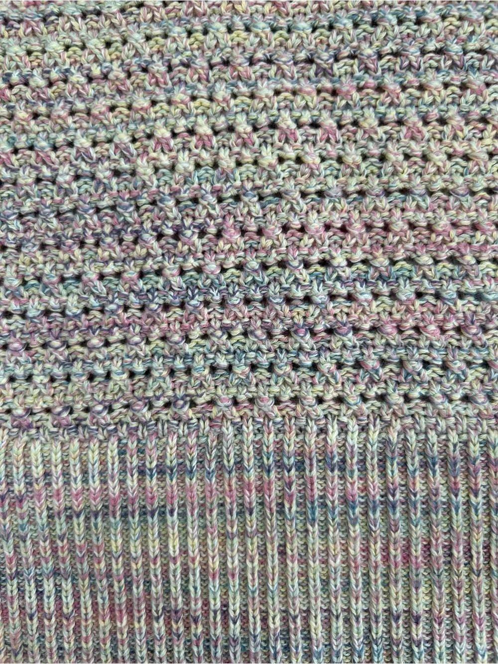 💗 GAP Multicolor Heathered Boxy Crewneck 100% Cotton Sweater — Pink, Gray, Cream